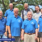 Mitgliederversammlung 2023 - Der alte und neue FREUNDE-Vorstand: Paul Paszyna, Joachim Höller, Thomas Kuntke, Fabienne Engels (untere Reihe), Wilfried Walter, Peter Middel, Corinne Kohlmann und Roland Frey. Es fehlen Christiane Offel und Danny Schott (Foto: Peter Busse)